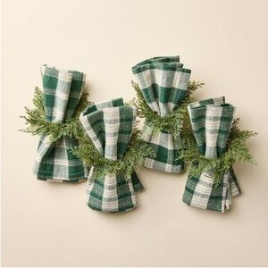 Set of 4 Faux Cypress Sprig Christmas Napkin Rings - Hearth & Hand Magnolia